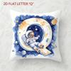 Astronaut Letter Print Pillow Cover Cosmic Space Theme Cushion Cover For Office Sofa Bedroom Living Room Home Decor Galaxy Style