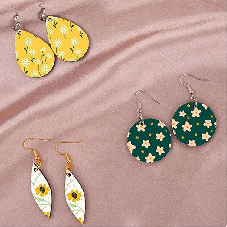 260x Heat Transfer Earring with Earring Hook Jump Ring Ear Plug Holder Card Bag