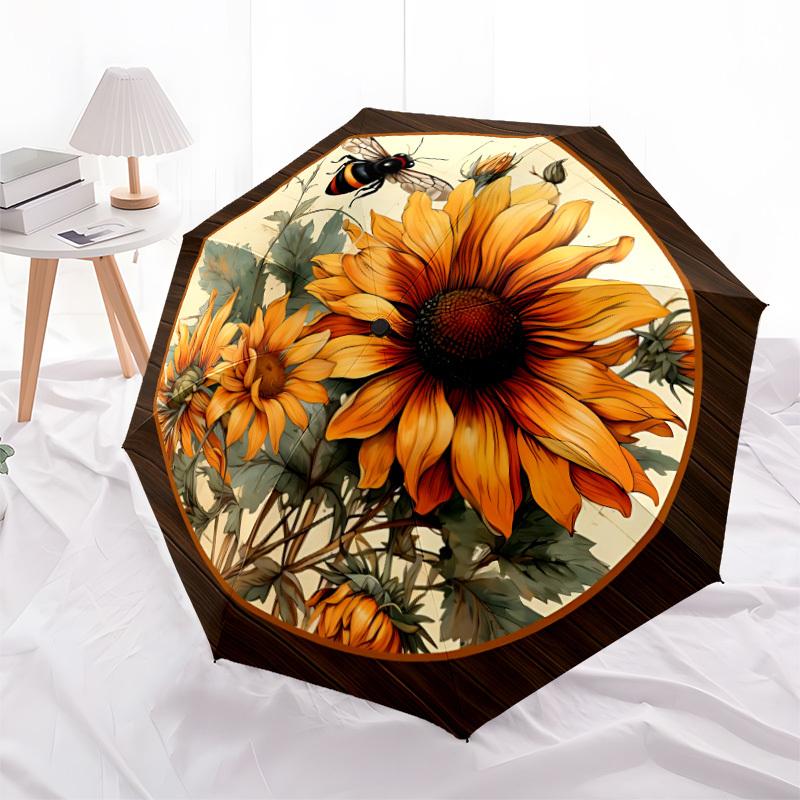1pc Sunflower Bouquet Automatic Folding Umbrella. Portable Collapsible Design, Best Birthday Festival Gift Yy250924167