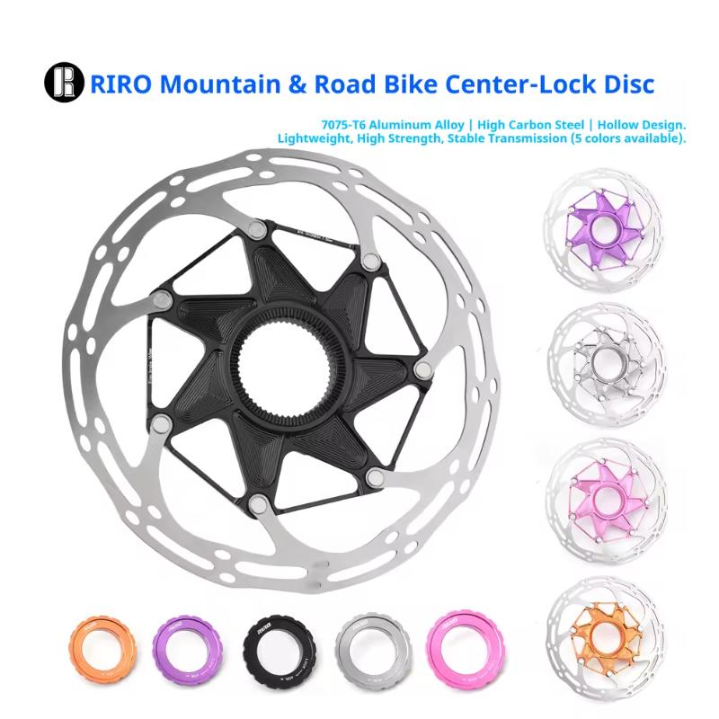 RIRO Bicycle Center Lock Rotor 140mm/160mm Hollow Heat Dissipation Wind Breaking for Road Mountain Bike Disc Brake Accessories