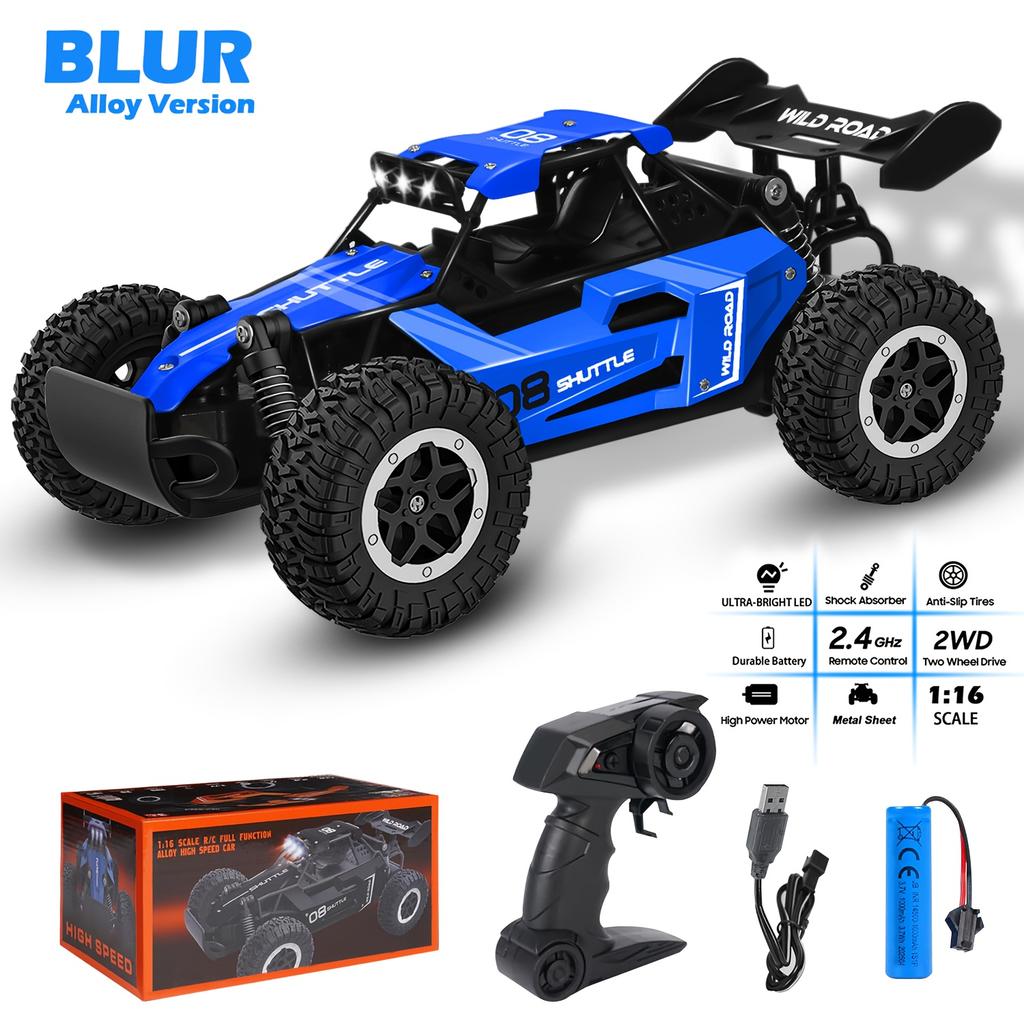 AAYC1 New RC Car 1:16 2WD with LED Light 2.4G 20KM/H High Speed Off-Road Climbing Remote Control Car Toy Gifts for Boys Girls Kids