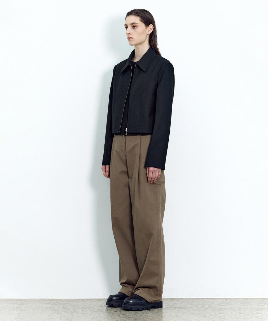 INSILENCE WOMEN Wide Chino Pants Olive Beige