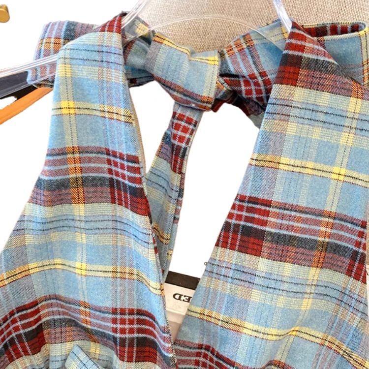 Dopamin Karom Schleifen-Knoten Neckholder Crop Top - Ärmellos, Taillenbetonendes Sommer-Püppchen-Shirt für Damen