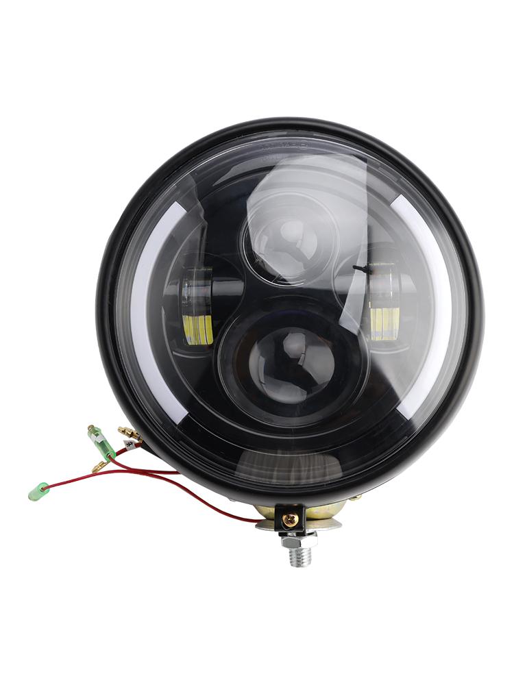 Multifunctional 7" Round Led Headlight Fog Lamp Custom Fits For Racer Bobber Chopper