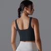 New Naked One Piece Fixed Cup Yoga Clothing For Women, Sleeveless Short Sports Underwear, Wide Shoulder Strap Yoga Tank Top
