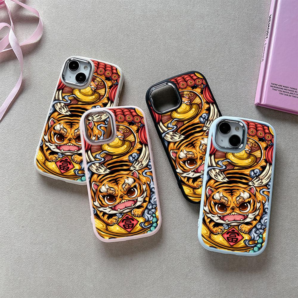 

Мягкая задняя крышка N32 Года Дракона для iPhone 15 14 Pro Max Samsung S23 A14 Xiaomi Poco F5 Redmi Huawei Honor Plating Frame Защитный чехол для камеры