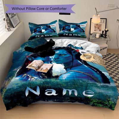 Custom Name Avatar World Bedding 3 Piece Set HD Print Duvet Cover Pillowcases for Teens Adult Bedroom Decoration
