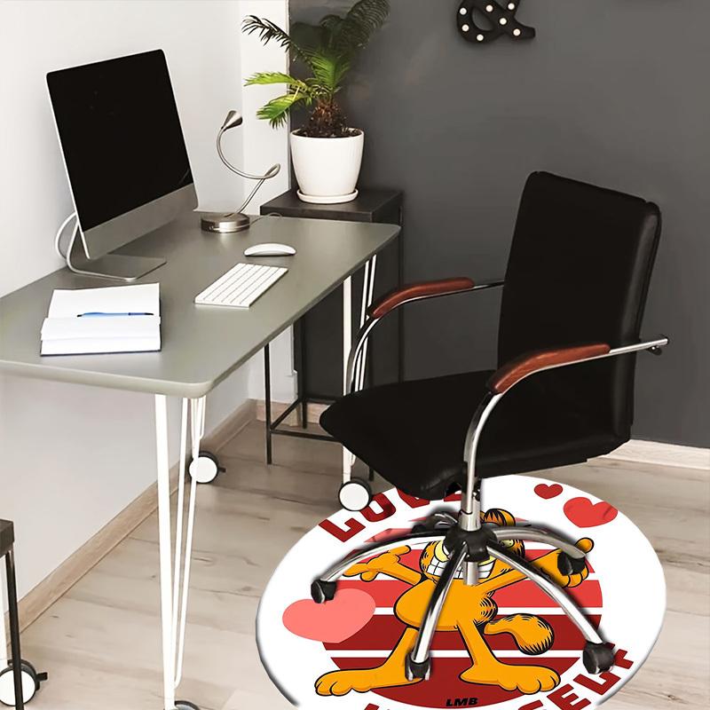 

1pc Love Yourself Garfield Round carpet, Made of Polyester,Perfect for Decorating Office Chairs, Living Rooms,fplt106 80cm by 80cm