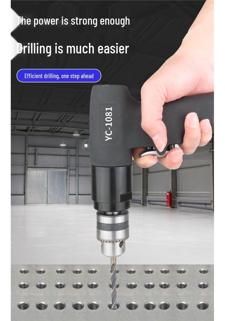 1/2 Inch Forward-Reverse Air Drill - 3/8 Inch Industrial-Grade Pneumatic Drill & Paint Mixer