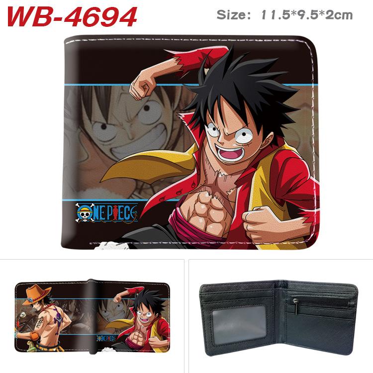One Piece Anime Wallet Luffy Print Short Folded Card Holder Colorful Coin Purse