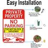 2 Pack Large No Parking Sign, Private Property Sign, Do Not Block Driveway Sign,Violators Will Be Towed Away at Vehicle Owner's Expense, 18" x 12"