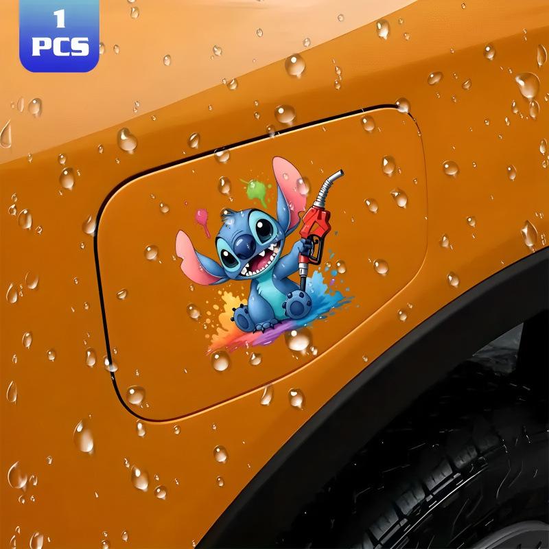 Temu Xiyin Cute Cartoon Stitch Oil Cap Car Sticker - Perfect for Car Decoration