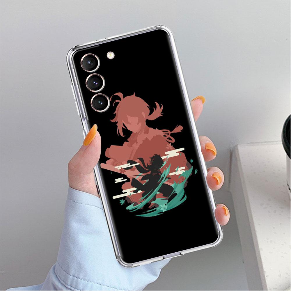 Anime Genshin Impact Clear Case For Samsung Galaxy S22 S20 FE S21 S10 S9 Plus Note 20 Ultra 10 Lite Transparent Phone Shell
