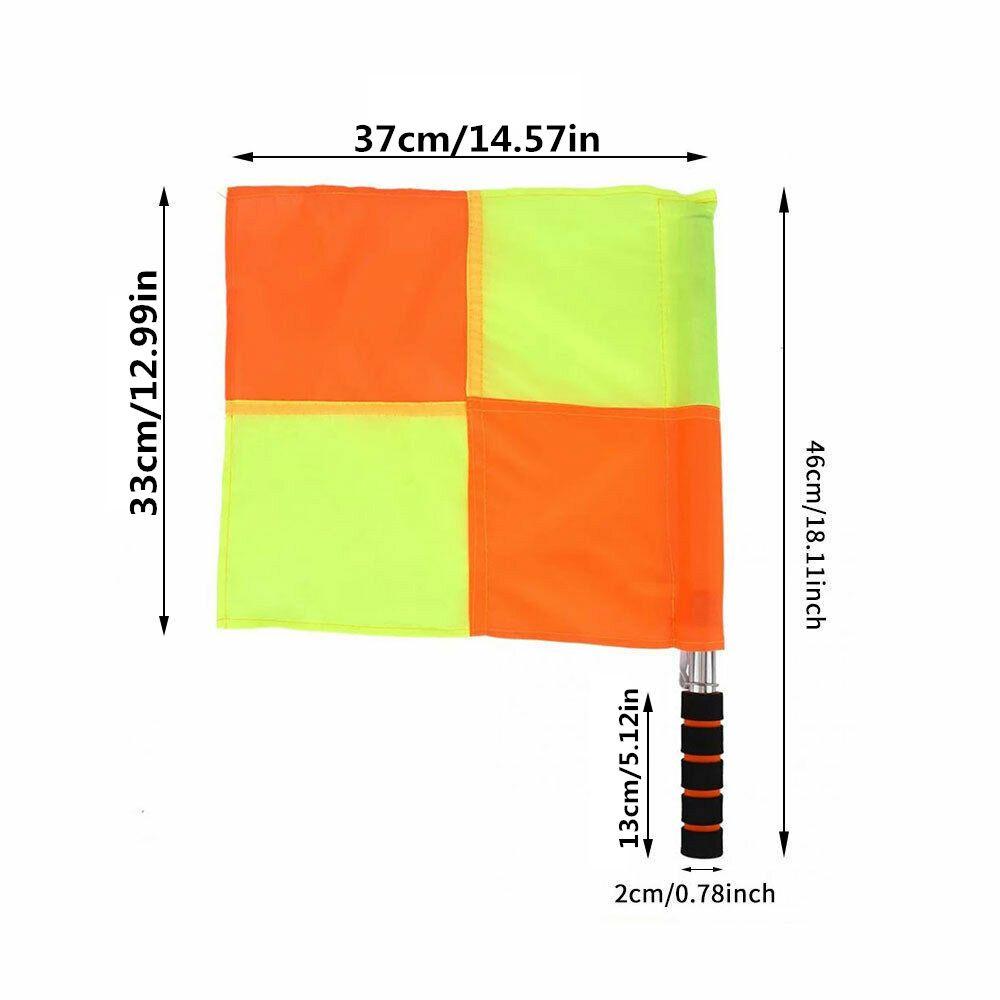 2×Deluxe Referee Flags Set Football Rugby Hockey Training Referee Flags