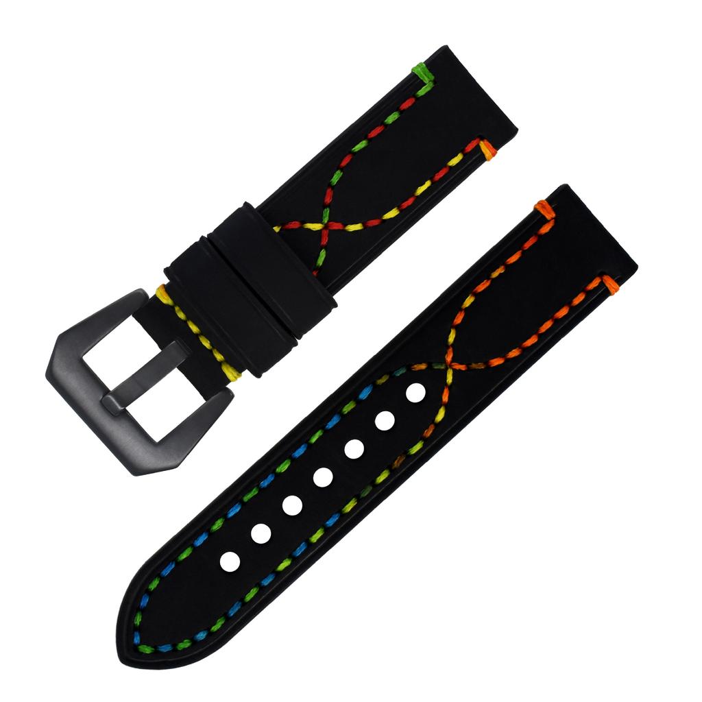 Handmade Color Thread First Layer Crazy Horse Leather Universal Watch Strap Adaptation 18 20 22 24 26mm