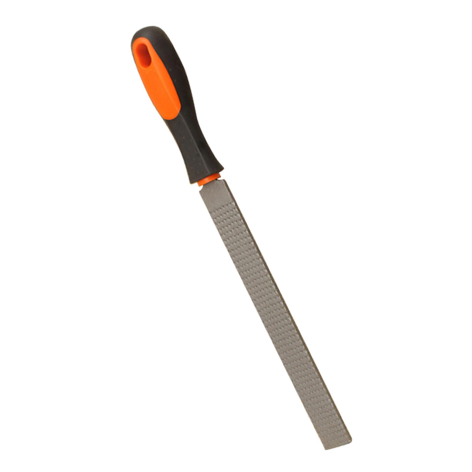 12,2 Inch Houtvijl, Ergonomische Warmtebehandeld Koolstofstaal Grove Tand Platte Rasp met Antislip Rubberen Handvat, voor Houtbewerking Vorm Polijsten Ontbramen