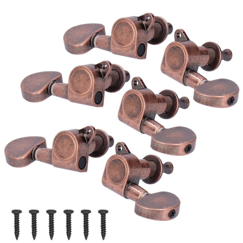 Copper Color Guitar Locking Tuners 3 Left 3 Right Guitar Head Knobs Guitar Replacement