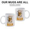 1pc 11oz Ceramic Mug with Double-Sided Beer Lover Print, Clean Daily Cup for Coffee or Tea