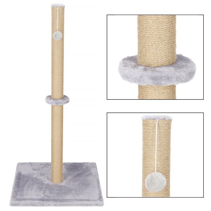 Arbre À Chat - Springos® - 103,5 Cm - Sisal - Balle Suspendue - Gris
