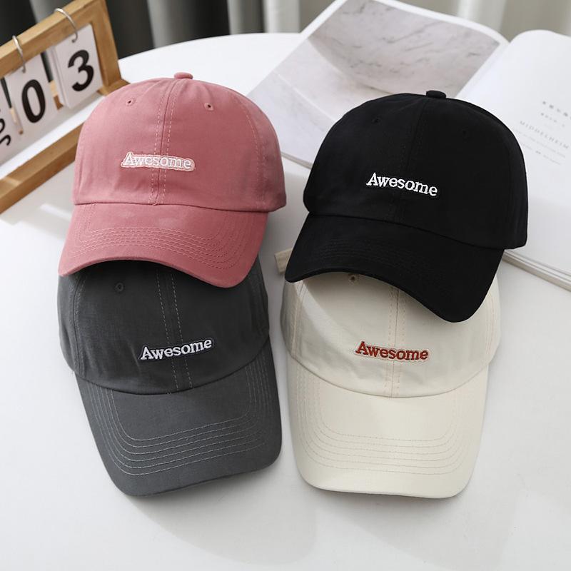 JK Korean Pink Baseball Cap For Women Letters Embroidery Snapback Peaked Hat Outdoor Sports Hip Hop Cool Girl Trucker Caps