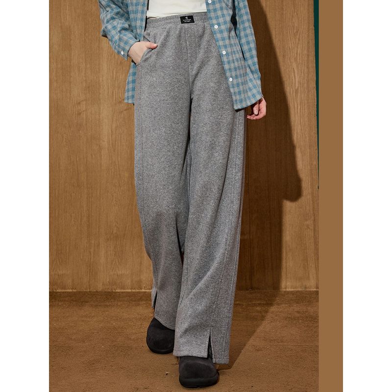Coolhut Gray Loose Casual Slimming Relaxed Straight-Leg Drapey Wide-Leg High-Waisted Winter Women's Casual Sweatpants