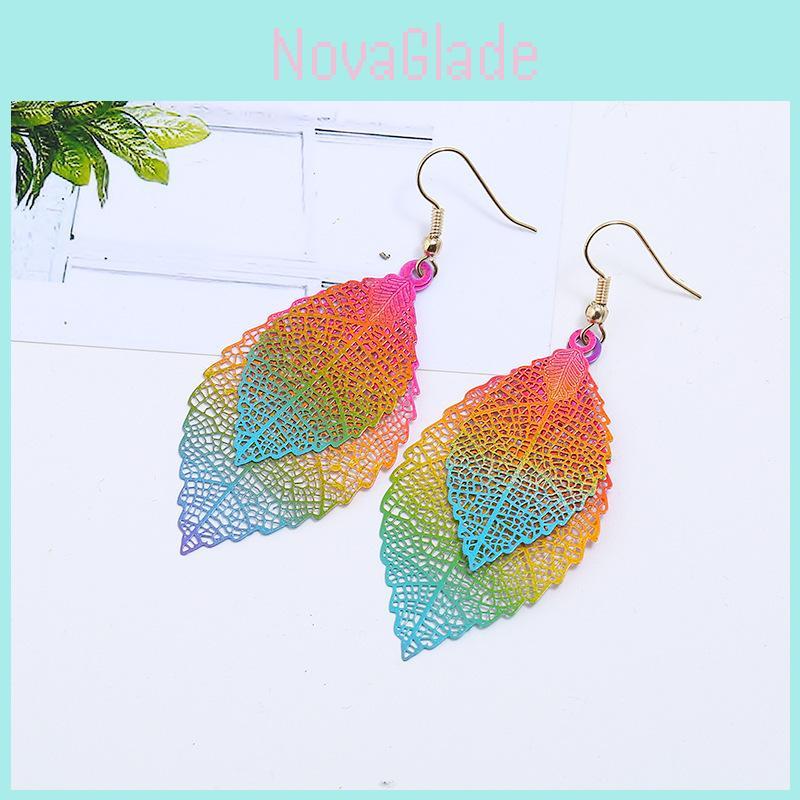 Colorful Necklace Earrings Bracelet Three Piece Set With Peacock Shaped Designss For Gift And Party