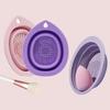 Silicone Foldable Makeup Brush Cleaner, Brush Scrubber Bowl, Portable Washing Tool Cosmetic Brush Cleaner