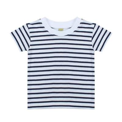 Camiseta de cuello redondo a rayas para niños