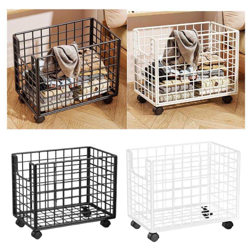 Laundry Cart with Wheels for Bedroom And Laundry Space Clothes Storage Organizer Portable Foldable Trolley for Home Use
