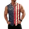 Men's Workwear Lapel Button-Down Vest Shirt - Lightweight Sleeveless Top