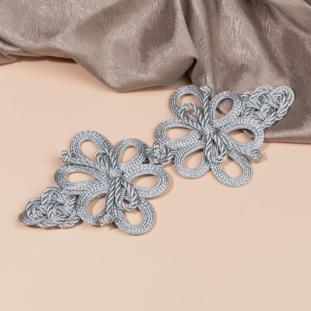 1 Pairs Handmade Chinese Frog Closure Buttons Knot Cheongsam Button Large Gold Wire Button Exquisite Bowknot Dress