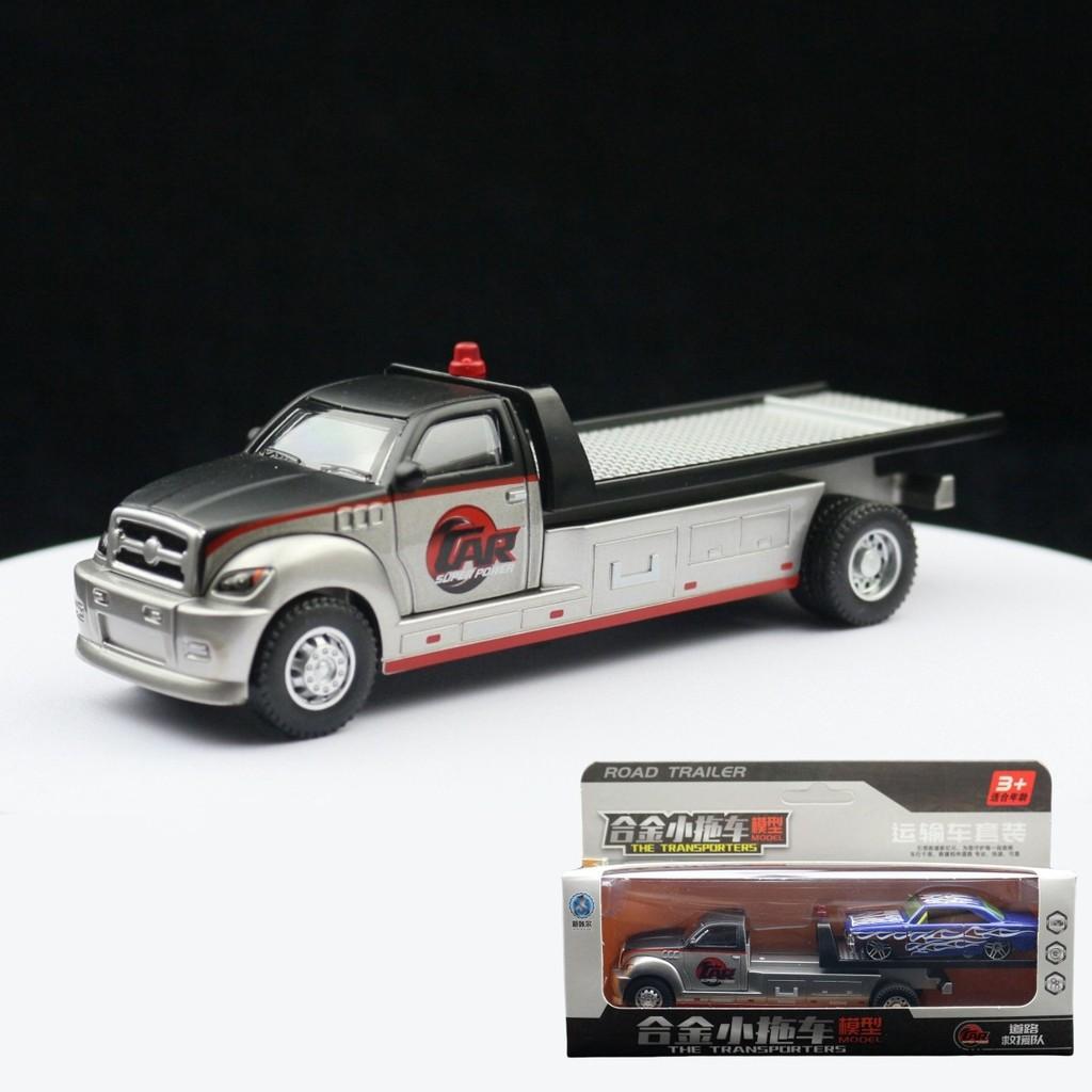 Alloy Simulation Trailer Double Decker Truck Tractor Model Toy Collection For