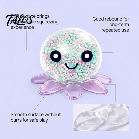 Talos Octopus Stress Relief Toy, Soft Elastic Fidget Ball, Portable Pocket-sized for Adults And Kids