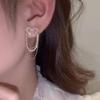 Love Tassel Multi-layer Chain Earrings Korean Heart-shaped Rhinestone Earrings Party Jewelry Gifts