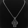 Christian Orthodox Russian Jesus Cross Men's Necklace Stainless Steel Crucifix Necklace Jewelry Gift S for Boyfriend ZZ284S05