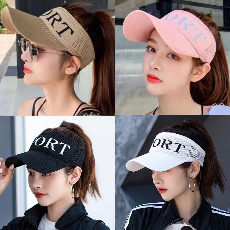 Women's Summer Sun Hat, Open Top Sunshade Pointed Hat for Outdoor Sports Golf, UV Protection Wide Brim Beach Hat