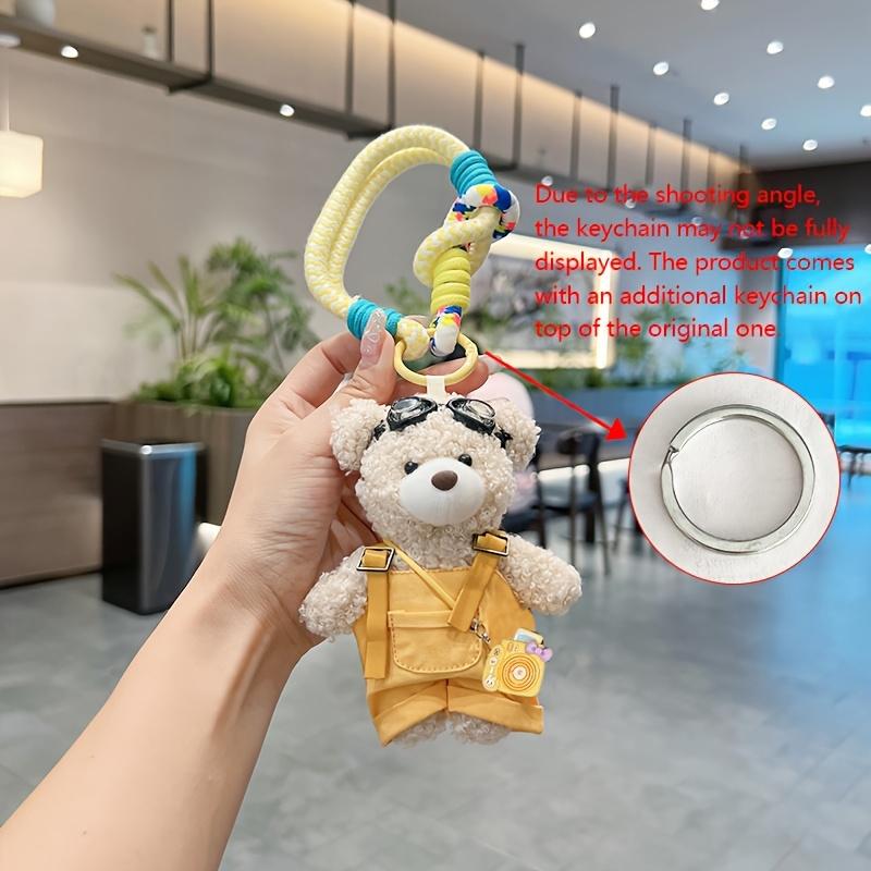 Cute Plush Bear Keychain Cartoon Strap Pants Bear Bag Pendant Fashion Creative Couple's Car Keychain Gift
