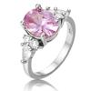 Pink Diamond Crystal Princess Ring Goose Egg Simulation Diamond Engagement Ring