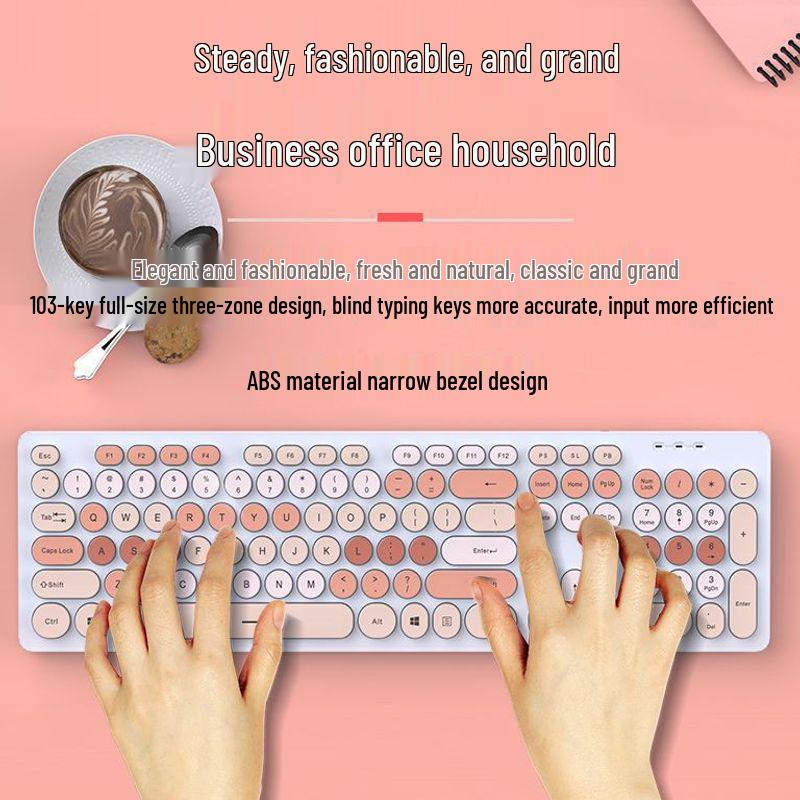 Silent Wired Chocolate Punk Keyboard - USB for Home, Office, Gaming, and Typing