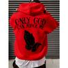 Men's "Only God Can Judge Me" Hoodie Streetwear with Praying Hands Graphic Inspirational Pullover for Casual Wear Style
