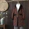 Winter Warm Hooded Padded Jacket Retro Floral Large Size Thickened Cotton Coat
