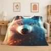 Fenrir Wolf Geest Maan Droom Dier Flanellen Deken Zachte Plaid voor Slaapkamer Woonkamer Bed Reizen Kamperen Picknick Dutje