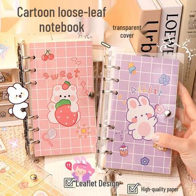 Diario Kawaii de Dibujos Animados para Chicas, de Hojas Sueltas con Cuadrícula Rayada y Cierre de Botón a Presión para una Escritura Suave