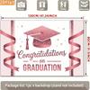 2D Graduation Party Backdrop Rose Gold Cap & Ribbon Background Cloth