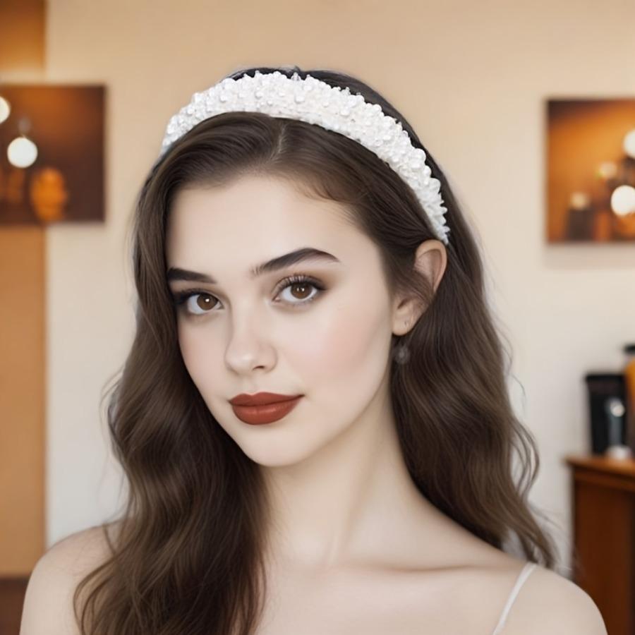 White Imitation Pearl Headband for Parties, Banquets, and Daily Wear, Women's Hair Accessory