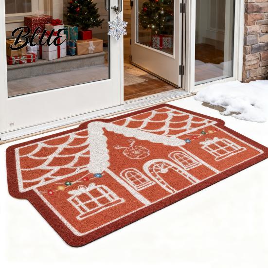 Holiday Theme Rug Kitchen Slip Door Mat Christmas Welcome Gingerbread House Non Seasonal Entrance