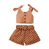 Toddler Baby Girls Sleeveless Solid Tops+ Love Printed Shorts Outfits Clothes
