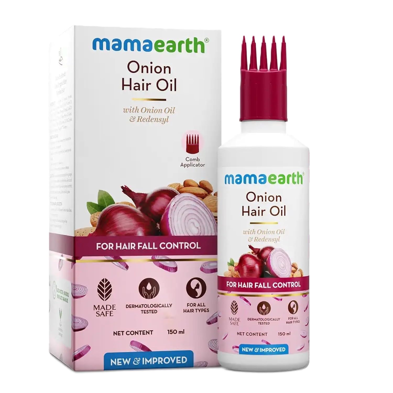 

Mamaearth Onion Hair Oil For Hair Growth 150ml With Redensyl – Anti Hair Fall Treatment Nourishing Scalp Care With Natural Oils