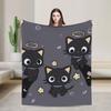 Cute Chococats Plush Blanket Boy Girl Black Cat Flannel Throw Blanket For Outdoor Soft Warm Custom DIY Quality Bedspread Gift