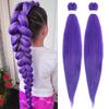 24" Lila Flecht Haare Vorgedehnt Synthetische Flecht Haare Extensions Für Zöpfe, Lila Haare Extensions Für Bühne Party Ha
